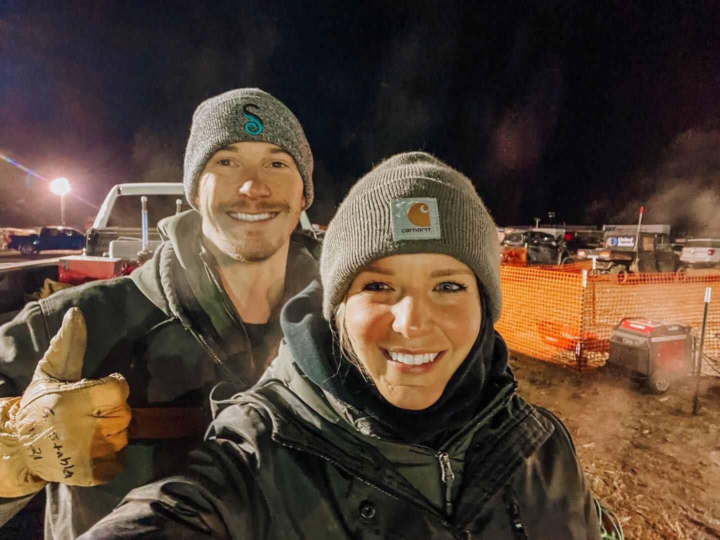 Grant and Erin Stahla on a job site