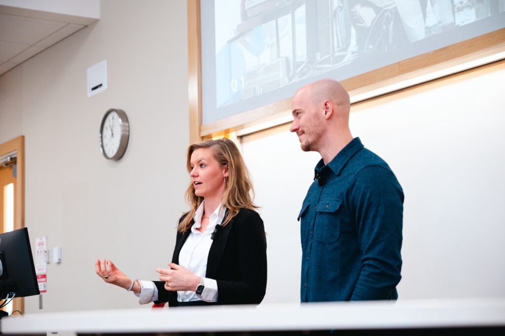 Grant Stahla speaking at UNL entrepreneurship class
